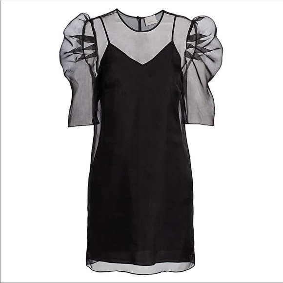 cinq a sept Dresses & Skirts - CINQ A SEPT 🖤 Puff Sleeve Silk Organza Mini Dress